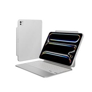 MAGEASY - CoverBuddy for iPad Pro 11 (2024) 升級版石墨烯散熱 磁吸保護殼連筆槽（兼容 Magic Keyboard）- 皮革白