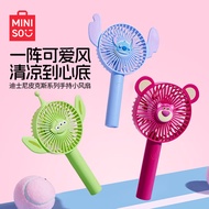 名创优品（MINISO）迪士尼桌面手持小风扇办公室超强力便携式usb小风扇充电超长续航 草莓熊手持风扇