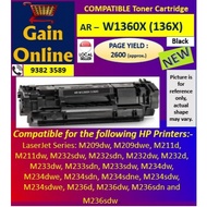 136X W1360X AR-W1360X (136X) Black Compatible Toner Cartridge for HP Laser Jet M211d/w MFP,M236d/sdn