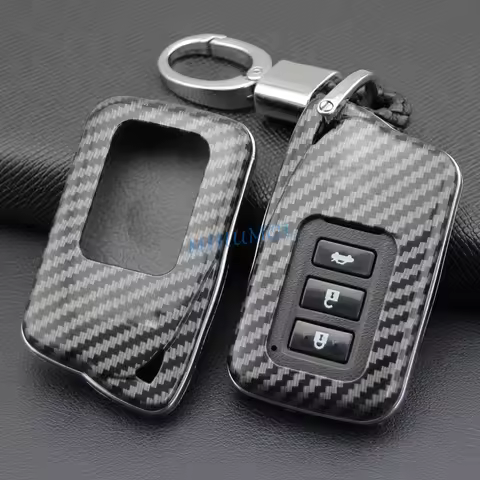 Car Key Fob Chain Case Cover Ring Shell For 2013-2023 Lexus RX ES NX IS GS LX RC Carbon Fiber 200t 3