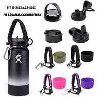 HydroFlask Boot Silicon Cover Aquaflask Accessories  12&amp;24 oz 32&amp;40 oz Protective Bottom Non-Slip Aqua flask Tumbler Boot Sleeve Cover &amp; Paracord Handle Colored Cup Rope Set