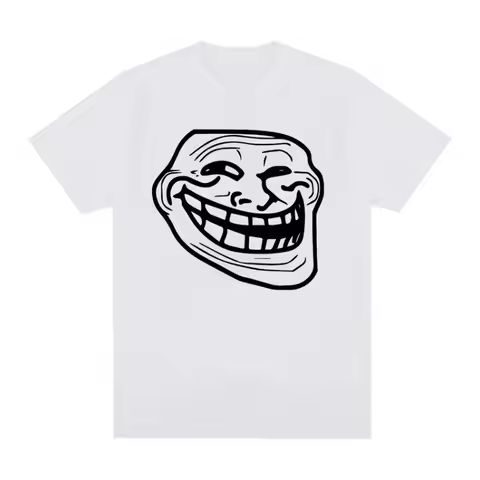 Troll Face Memes Angry Man Issues Funny Meme T-Shirt Women Vintage Fashion Harajuku Cotton T-Shirt V