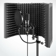 5 Panel Adjustable Microphone Shield Isolation Reflection Filter Vocal Booth Projector Mounts