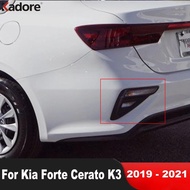 For Kia Forte Cerato K3 2019 2020 2021 Sedan Carbon Fiber Car Rear Bumper Fog Light Lamp Cover Trim 