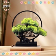 YEWW Artificial Potted Pine Tree, Plastic Pine Tree Branches Plastic Flowers,  Plant Leaves Fake Tre