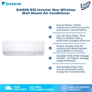 DAIKIN 2HP R32 Inverter Non Wireless Wall Mount Air Conditioner FTKF50BV1MF-3WMY-L0 / RKF50AV1M-3SLY CW | Econo Mode | PCB Voltage Shield | Gin-Ion Blue Filter | Air Conditioner with 1 Year General &amp; 5 Years Motor Warranty