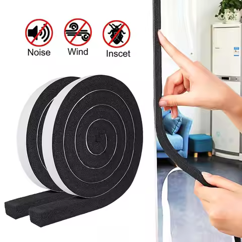 4m Foam Window Sealing Strips Windproof Sound-Proof Door Weather Stripping Dustproof Self-adhesive T