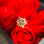 S925 Silver Natural Clear white Moonstone ring cincin with certificate