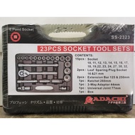 ADACHI 23PCS SOCKET TOOLS SET 6 POINT/12 POINT (SS-2323-12/SS-2323)