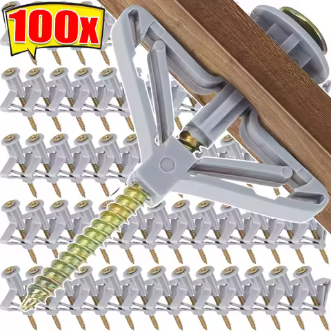 Plasterboard Expansion Screws Tube Plastic Toggle Anchor Wall Plugs Hollow Drywall Anchor Bolt Faste