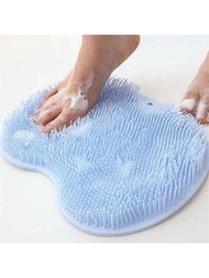 1個矽膠足部按摩墊,適用於淋浴,去角質和清潔雙腳,可當沐浴刷和背部刷