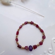 心忱 -加冕 紅碧璽 紫水晶黃銅手鏈