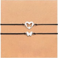 Matching Bracelets, Butterfly Bracelet, Women's Bracelet, Friendship, Long Distance Charm Bracelet,