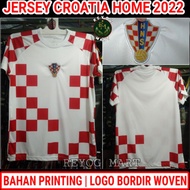 LOKAL PUTIH MERAH Jersey CROATIA HOME 2022 WORLD CUP QATAR CROATIA Red White Chess PRINTING Embroide