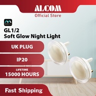 MASTERPLUG GL1/2 Soft Glow Night Light with Warm Yellow Colour Low Energy Consumption & Long Life Sp