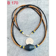 B 170 Antique Beaded Necklace Including Sources Length 55.5 Centimeters Size: Medium Square Glass 24