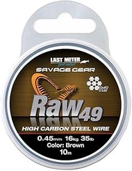 Savage Gear Raw 49 Steel Leader 7 x 7 10 m, Leader for Pike, Zander and Perch, Leader Line for Preda