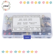 YEWW 80Pcs Potentiometer Kit, with Storage  with Knob Adjustable Potentiometer, Set Kit B5K B10K B20