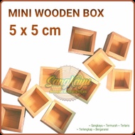 Wood 5x5 jewelry accessories box multi-purpose wooden storage box - MAHOGANY WOOD, 5 x 5 x 2 Cm