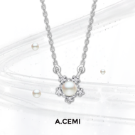 A.CEMI Pearl Nova Necklace สร้อยคอไข่มุกแท้  เงินแท้ชุบทอง 18k