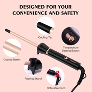 Hatteker Curling Tong,Hair Curling Wand 9MM Tapered Curling Iron Professional Hair Curler Quick Heat