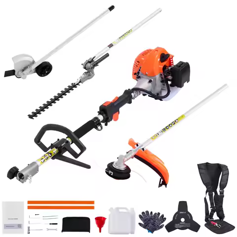 SucceBuy Gas Hedge Trimmer 2 Cycle Gas Power Handheld Hedge Trimmer Weed Eater with Protective Gear
