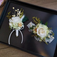 Mori Series Fresh White Immortal Rose Bridesmaid Wrist Flower Bride Super Fairy Wedding Groom Grooms