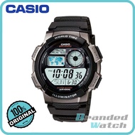 Casio AE-1000W-1BVDF Mens Digital World Time Resin Watch AE-1000W-1BV