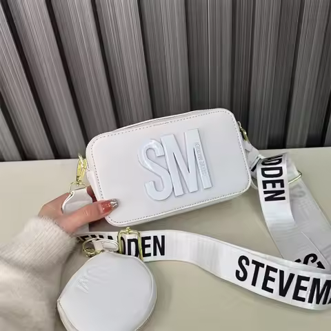 Fashion Steve Madden Camera Bag Wide Shoulder Strap Small Square Bag Fashion Single Shoulder Crossbo