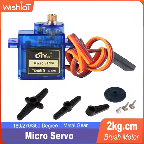 Micro Servo Motor Set 90/180/270 degree Angle controllable Metal gear 4.8V-6V simulation steering ge