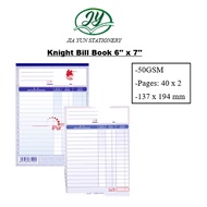 Knight Bill Book 6'' x 7''