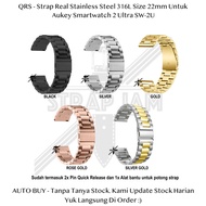 QRS 22mm Strap Aukey Smartwatch 2 Ultra SW-2U - Tali Jam Stainless