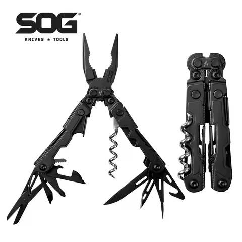SOG 19 in 1 PowerLitre Multitool Mini Foldable Multifunctional Pliers Folding knife Scissors Screwdr