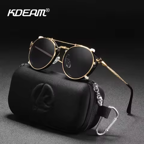 KDEAM Polarized Round Metal Frame Sunglasses for Women Outdoor Driving Fishing Brand Designer Sun Gl