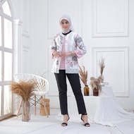 KEMEJA ARINA - Top Wanita - Batik Blouse - Standard Jumbo Long Sleeve Batik Shirt ML XL XXL