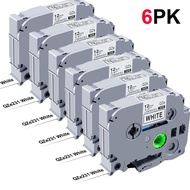 TEMU 6 แพ็ค เทป TZ 231 สำหรับเครื่องพิมพ์ฉลาก ขนาด 12 มม. 0.47 เทปลามิเนตสีขาว P--Touch เทป TZe-231 