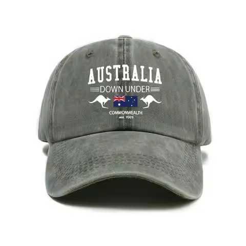 Unisex Australia Flag Kangaroo Hat Vintage Distressed Baseball Cap Breathable Outdoor Streetwear Adj