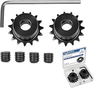 2Pcs 15 Tooth Roller Sprocket B Type Single Strand 1/4'' Sprocket Pitch 10mm Inner Aperture #25 Chai