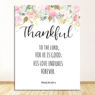 Christian Wall Art Canvas  Watercolor Flowers Blessed Quotes Bible Verses for Living Room Decor  Ins