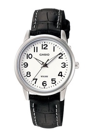 Casio Standard นาฬิกาข้อมือผู้หญิง สายหนังแท้ รุ่น LTP-1303L,LTP-1303L-7B - สีเงิน