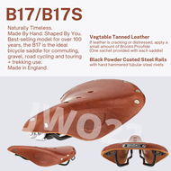 [SG Stock] Brooks England B17 B17S (Mens Short/Womens)  Bike Saddle - Handmade Leather Bike Seat