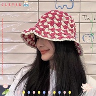 CLEVER Bucket Hat, Breathable UV Protection Straw Hat,  Folding Fisherman Hat Ladies