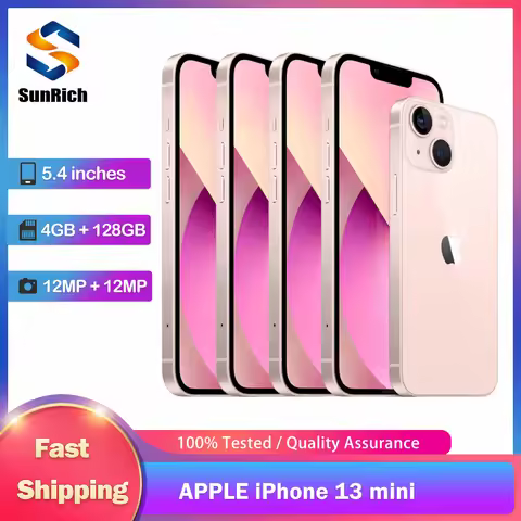 Original Apple iPhone 13 Mini 5G Mobile Phone NFC Face ID 4GB RAM 128/256/512GB ROM 5.4'' OLED Scree
