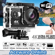 Camcorder with Remote 4K Ultra HD WiFi Action Camera 30M Underwater Video Recorder Waterproof Go Pro Camcorder 16MP