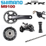 Shimano XTR M9100 12 Speed Groupset 165mm 170mm 175mm Crankset Right Shifter SGS Rear Derailleur Long Cage Cassette 10-51T MT800 Bottom Bracket 122 Link Chain Bicycle Accessories store