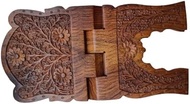 Book Stand 12 inch Wooden Holy Book for Reading Quran, Geeta, Guru Granth Sahib, Bible ( 12 Inch, Br