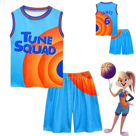 YUNDA Space Jam 2 Jersey Kids #1 #6 Cosplay Tune Squad Basket Shirt Vest Shorts Summer New 2022 Bask