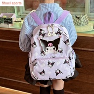 กระเป๋าเป้สะพายหลังการ์ตูน Pochacoo กระเป๋านักเรียนเด็กการ์ตูน Kuromi Cinnamoroll แมวน่ารักกระเป๋าสะพายสำหรับเด็กแบบพกพาเดินทางกลางแจ้ง