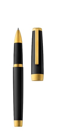 法國JACQUES HERBIN鋼珠筆/ Black Body/ Brushed Yellow Gold Attribute