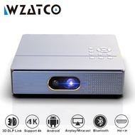 WZATCO S5 3D 4K Cinema 1080P Smart Android 9.0 Wifi 32GB LED DLP Home Theater Outdoor Portable Mini Projector for Smarto